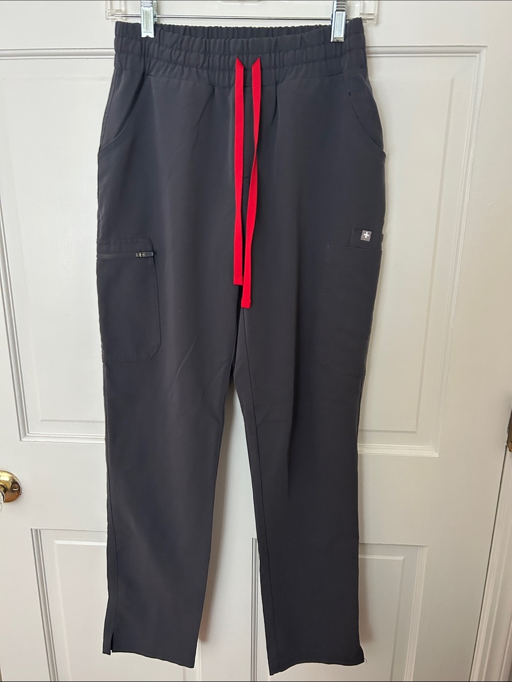 Figs Yola High-Rise Straight Leg Scrub Pants Charcoal - S (PO# 1873)